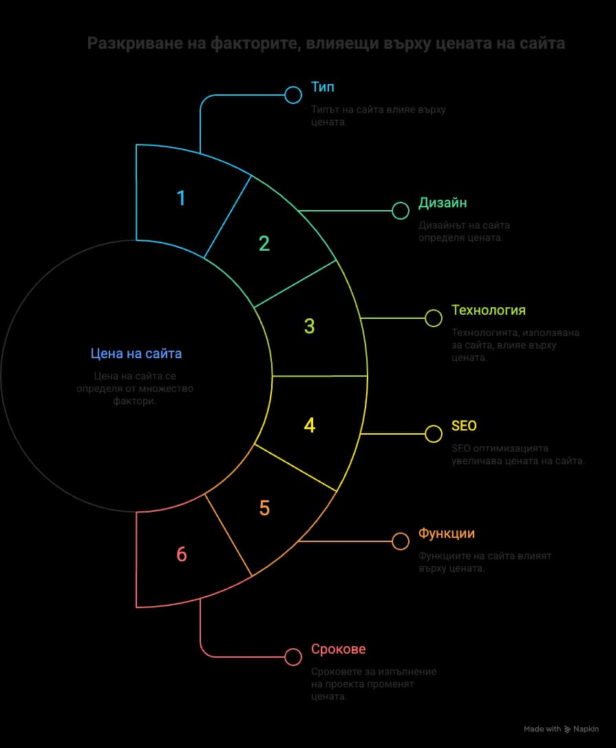 6-те фактора, влияещи върху цената на сайта: тип, дизайн, технология, SEO, функции, срокове